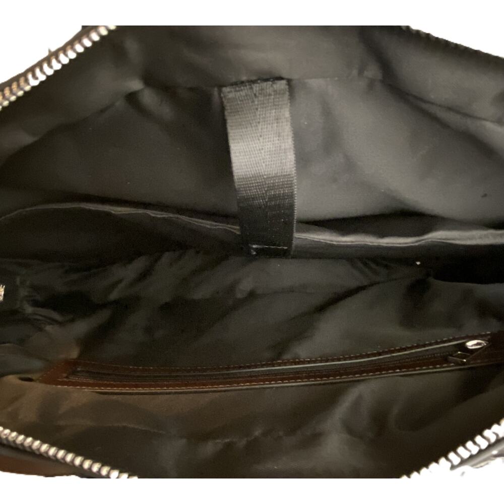 Alfani Messenger Bag Adjustable Cross Body Strap Faux Leather Brown NEW - Picture 4 of 8